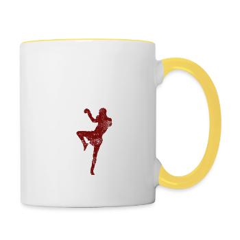 Kickboxing Kickboxer Kickboxing Sport Arts martiaux Boxe - Mug contrasté - blanc/jaune - Droite