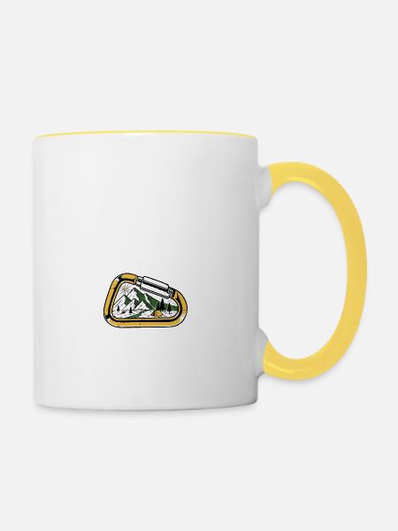 Karabiner-Camping - Tasse zweifarbig - Weiß/Gelb