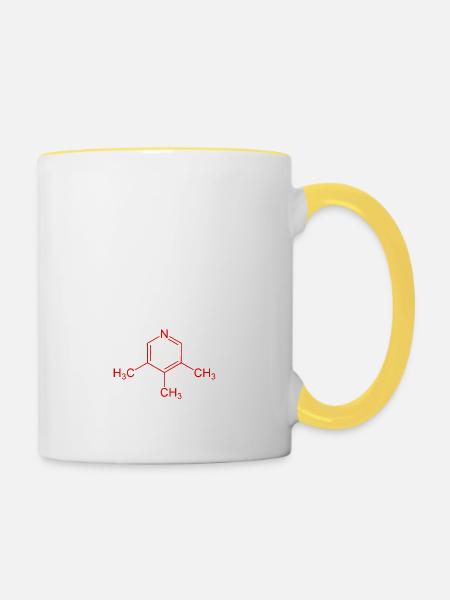 chemische Formel Bier - Tasse zweifarbig - Weiß/Gelb