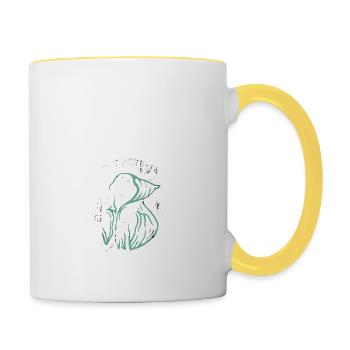 Sensenmann - Tasse zweifarbig - Weiß/Gelb - Rechts