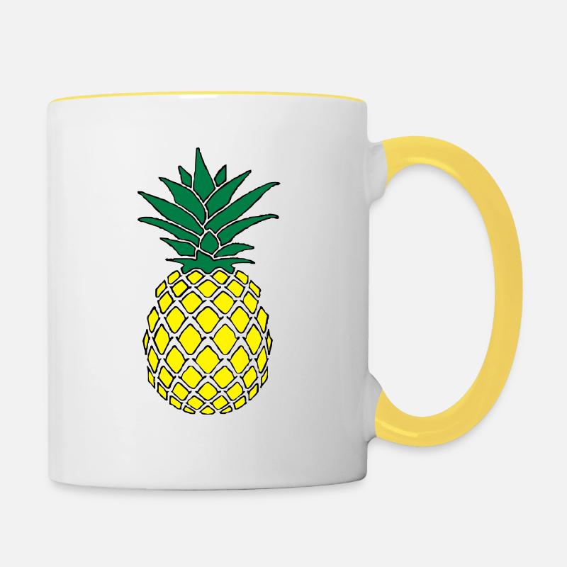 Funky pineapple - Contrasting Mug - white/yellow
