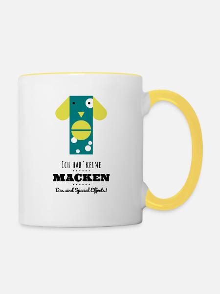 Tommy-hat-keine-Macken - Tasse zweifarbig - Weiß/Gelb