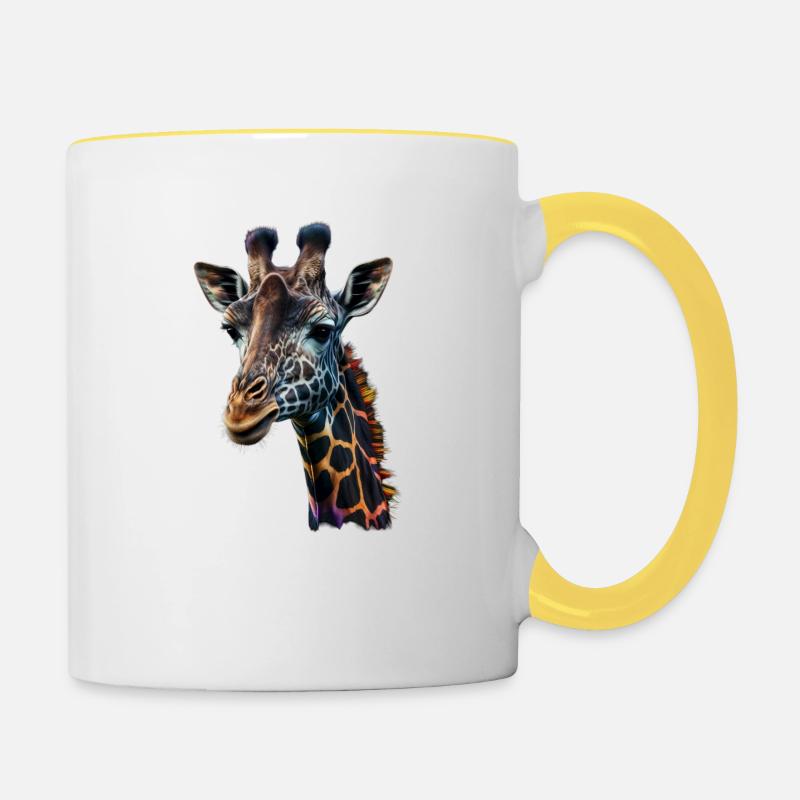 GIRAFE - Mug contrasté - blanc/jaune