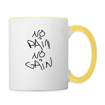 no pain no gain - Mug contrasté - blanc/jaune - Droite
