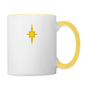 Immanuel - God with us Christmas Jesus Star - Contrasting Mug - white/yellow - Right