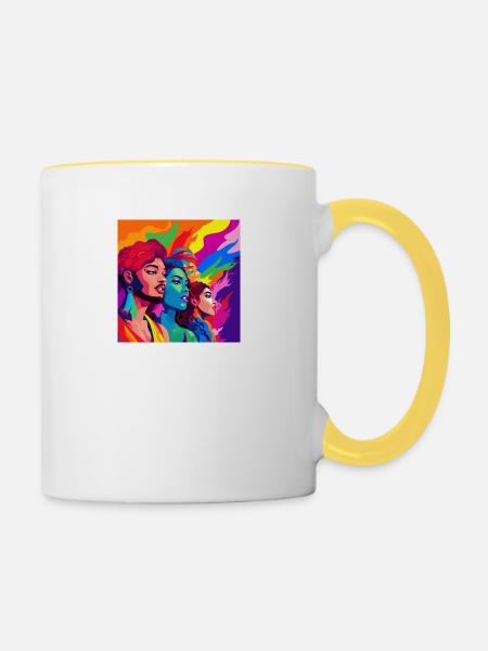 Queer People - Tasse zweifarbig - Weiß/Gelb