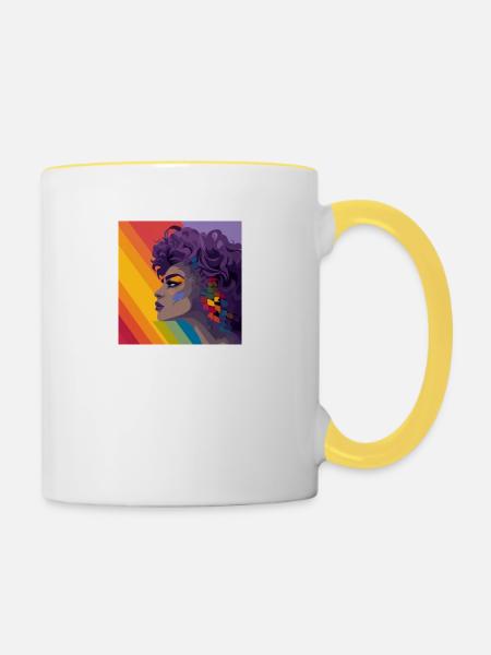 Rainbow Women - Tasse zweifarbig - Weiß/Gelb