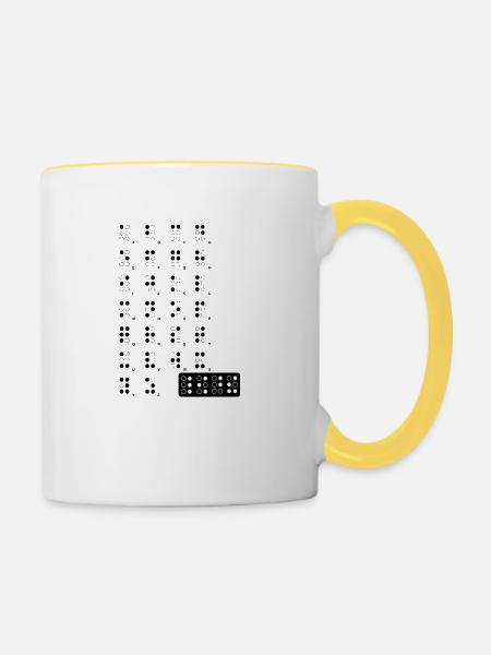 Braille blak - Tasse zweifarbig - Weiß/Gelb