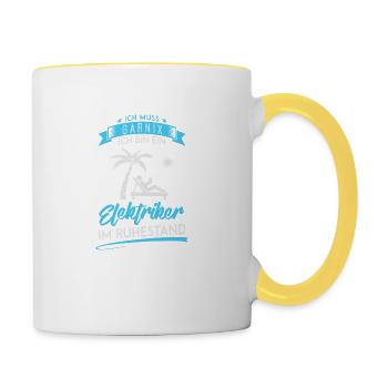 ELEKTRIKER RUHESTAND / HANDWERK - Tasse zweifarbig - Weiß/Gelb - Rechts