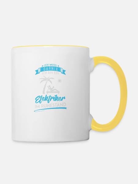 ELEKTRIKER RUHESTAND / HANDWERK - Tasse zweifarbig - Weiß/Gelb