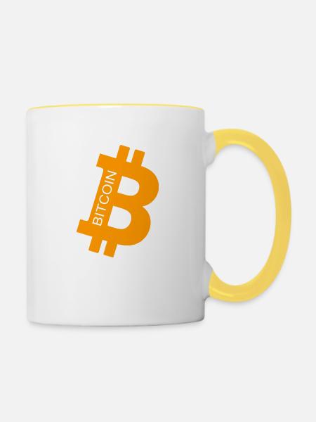 bit coin - Tasse zweifarbig - Weiß/Gelb
