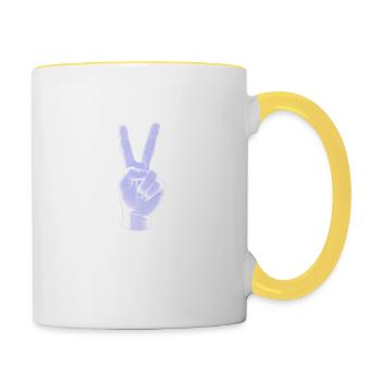 neon peace - Tasse zweifarbig - Weiß/Gelb - Rechts