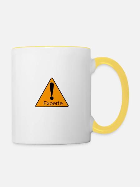 Experte - Tasse zweifarbig - Weiß/Gelb