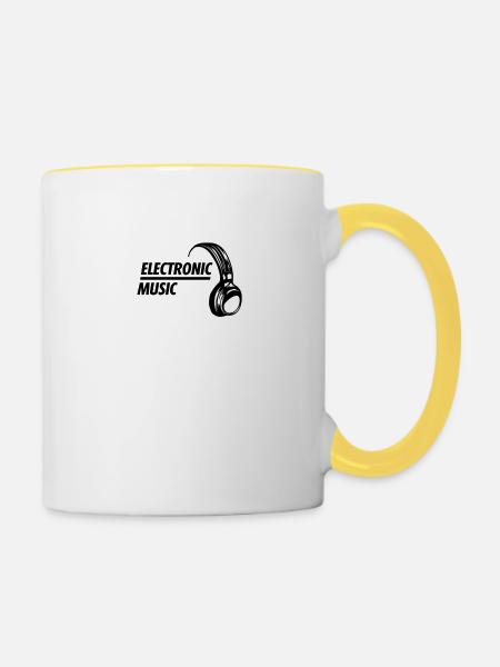 Electronic Music - Tasse zweifarbig - Weiß/Gelb