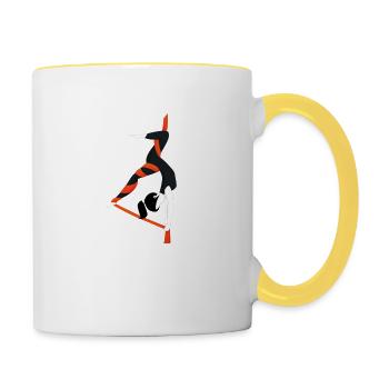 Aerial Silks aerial scarf acrobatics - Contrasting Mug - white/yellow - Right