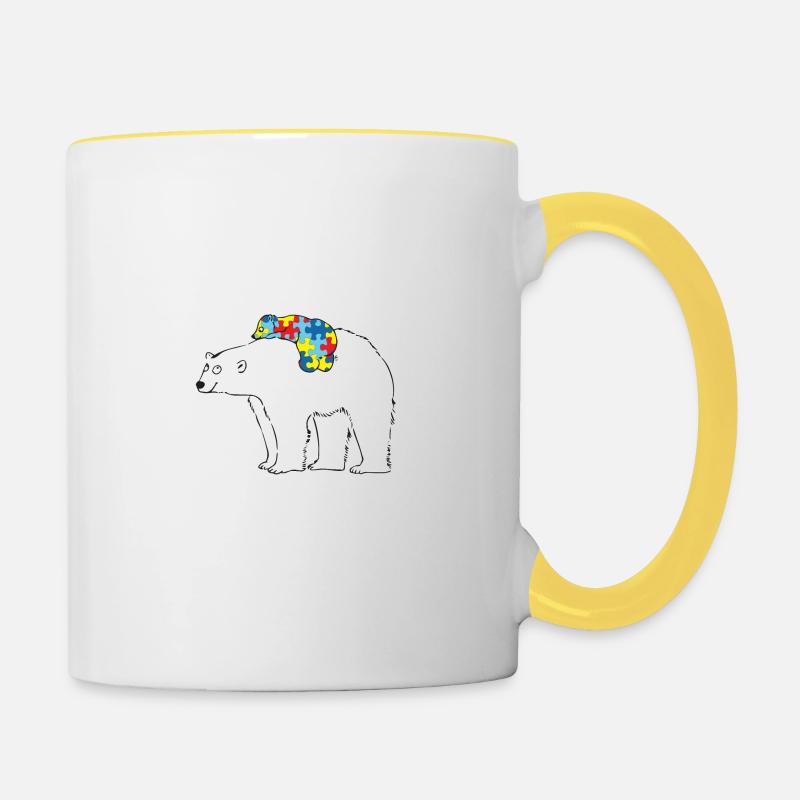 Mama Bear - Mug contrasté - blanc/jaune