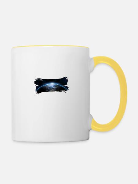 Space 2 - Tasse zweifarbig - Weiß/Gelb