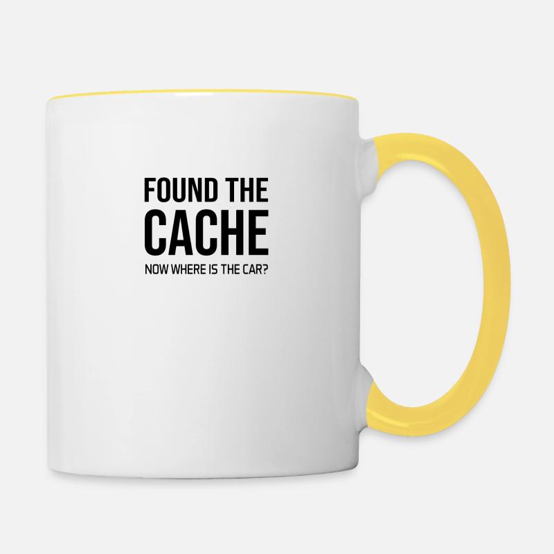 Geocaching Geocacher Gift Idea - Contrasting Mug - white/yellow