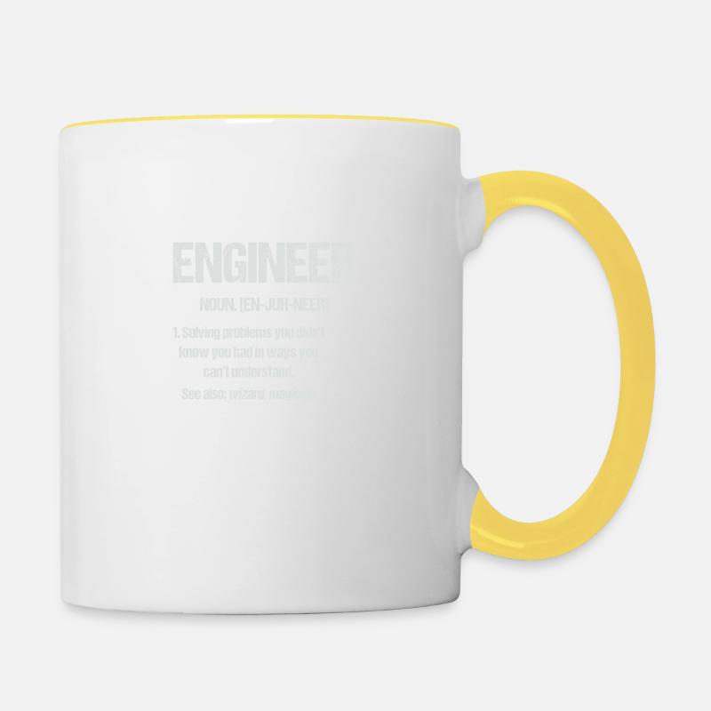 Engineer Wizard Magician Gifts for Engineers - Contrasting Mug - white/yellow