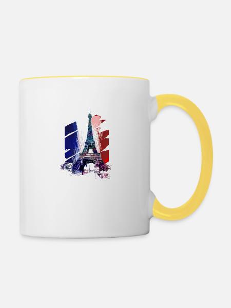 Eiffel Tower - Tasse zweifarbig - Weiß/Gelb