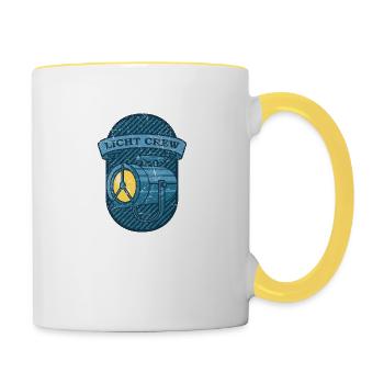 LIGHT CREW Retro light lighting technician gift - Contrasting Mug - white/yellow - Right