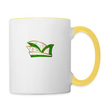 CASQUETTE DE COMITÉ CASQUETTE VERT BLANC CARNAVAL - Mug contrasté - blanc/jaune - Droite
