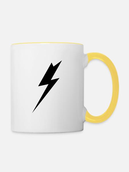 Blitz - Tasse zweifarbig - Weiß/Gelb