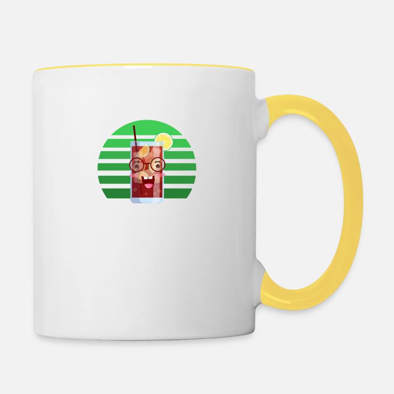 Cola drôle au coucher du soleil - Mug contrasté - blanc/jaune