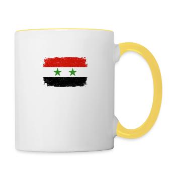 SYRIA FLAG Gift Syria flag for Syrians - Contrasting Mug - white/yellow - Right