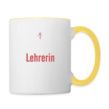 Lehrerin Schule Student - Tasse zweifarbig - Weiß/Gelb - Rechts