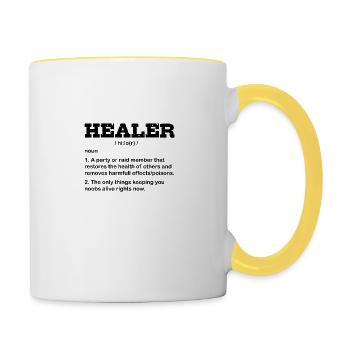 RAID HEALER Cool Gamer Gaming Funny Gambler - Contrasting Mug - white/yellow - Right