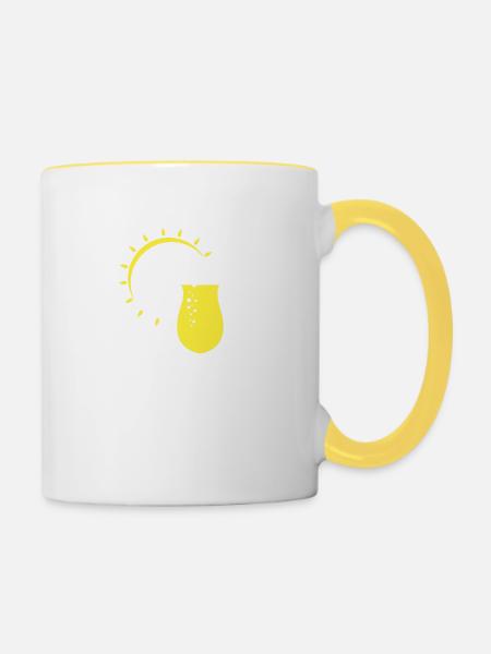 Limonade ensoleillée - Mug contrasté - blanc/jaune