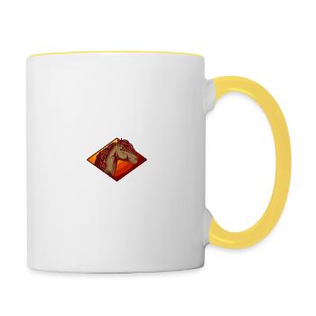 Pferde Spruch Pferdeliebhaber Pferdesprüche - Tasse zweifarbig - Weiß/Gelb - Rechts