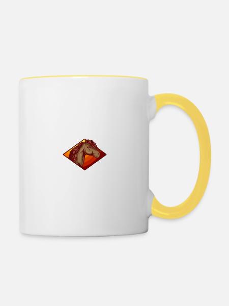 Pferde Spruch Pferdeliebhaber Pferdesprüche - Tasse zweifarbig - Weiß/Gelb