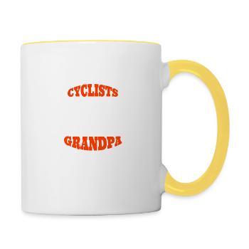 Fahrrad Opa Radeln Fahrradtour Großvater Radfahren - Mug contrasté - blanc/jaune - Droite