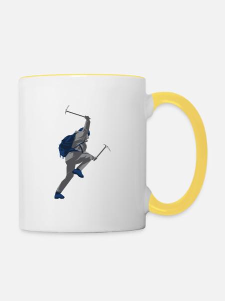 Bergsteiger - Tasse zweifarbig - Weiß/Gelb