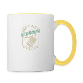 Sound engineer Spruch Event technician - Contrasting Mug - white/yellow - Right