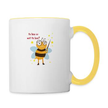 To bee or not to bee Geschenk Apis miel - Mug contrasté - blanc/jaune - Droite