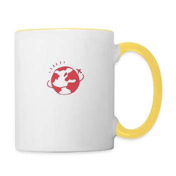 world trip holiday - Contrasting Mug - white/yellow - Right
