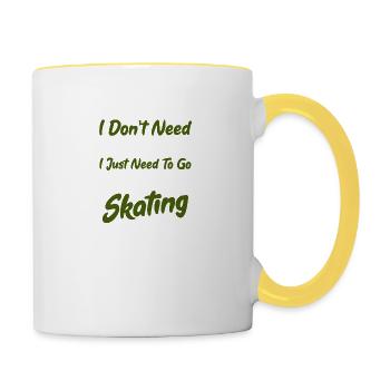 therapie inline skating - Mug contrasté - blanc/jaune - Droite
