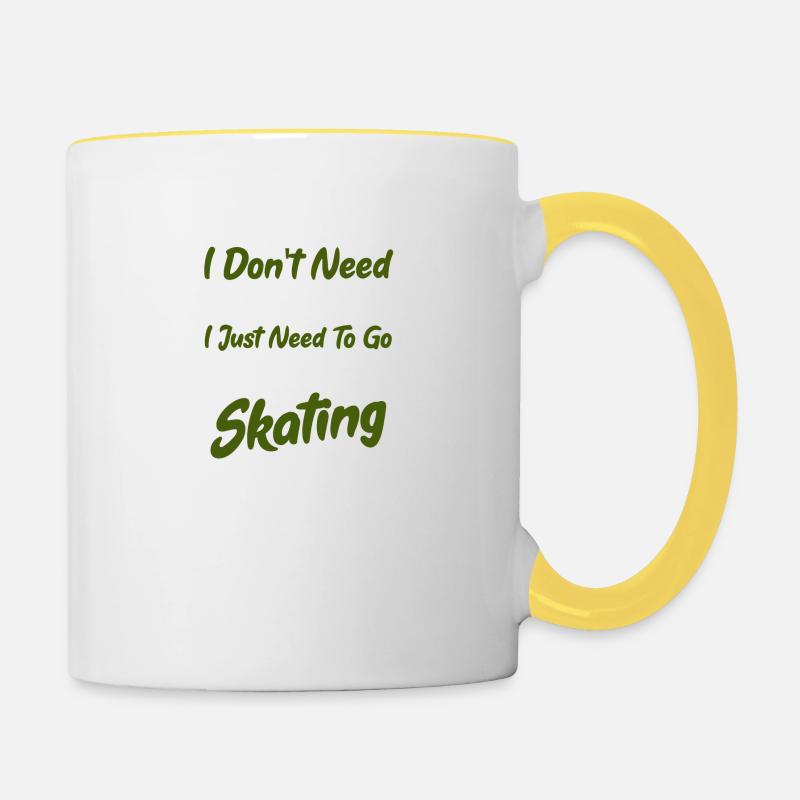therapie inline skating - Tasse zweifarbig - Weiß/Gelb