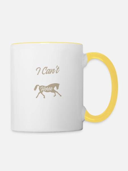pläne pferde - Tasse zweifarbig - Weiß/Gelb