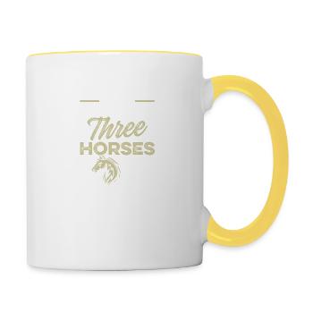pferde lustiger spruch - Tasse zweifarbig - Weiß/Gelb - Rechts