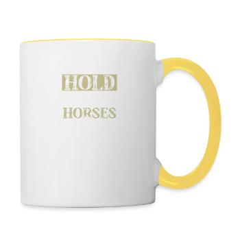pferde horse - Tasse zweifarbig - Weiß/Gelb - Rechts
