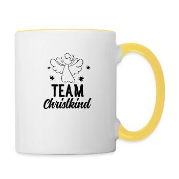 Team Christkind - Tasse zweifarbig - Weiß/Gelb - Rechts