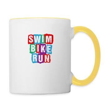 Triathlon Swim Bike Run Swim Bike Run - Contrasting Mug - white/yellow - Right