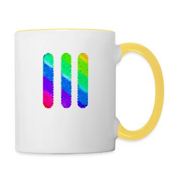 Lignes | Lignes ondulées | symboles | modèles de | Mosaïque - Mug contrasté - blanc/jaune - Droite