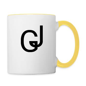 GJ Gilets Jaune Soutien - Mug contrasté - blanc/jaune - Droite
