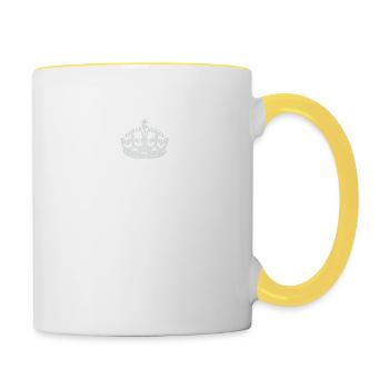 Keep Calm ! I try to learn english - Mug contrasté - blanc/jaune - Droite