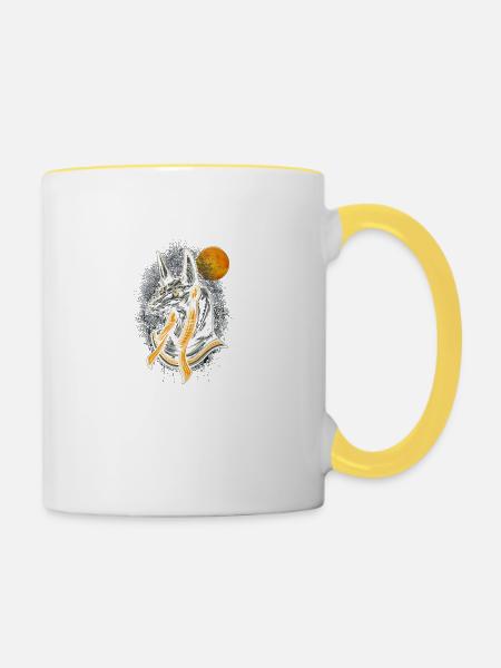 anubis - Tasse zweifarbig - Weiß/Gelb